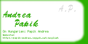 andrea papik business card